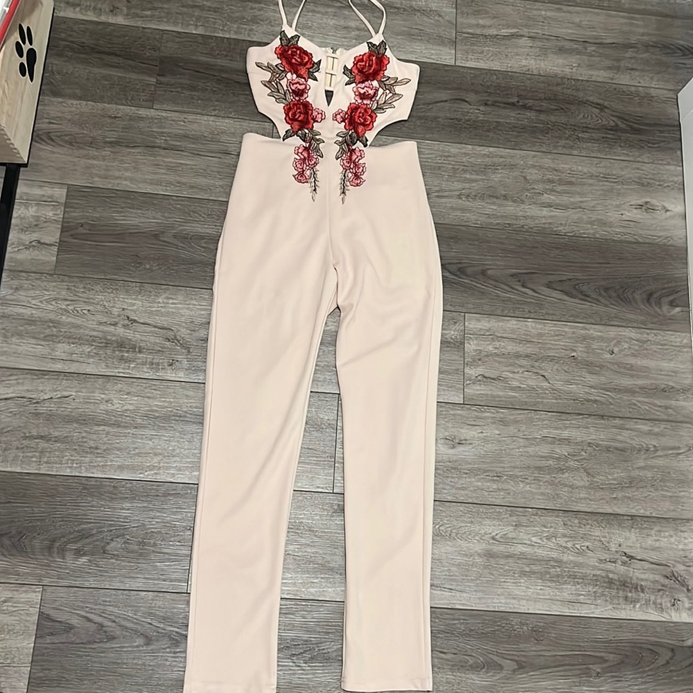 Floral cut out jumpsuit